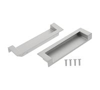Operitacx 2pcs Recessed Wardrobe Door Handles Smooth Polished Concealed Cabinet Pulls Ergonomic Design for Cupboards Modern Furniture Replacement