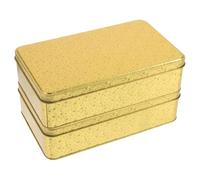Operitacx 2pcs Rectangular Metal Tin Box Lids Small Tin Storage Case for Cake Candy Tinplate Cans Multi-purpose Biscuit Storage Box