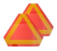 Operitacx 2pcs Red Triangle Reflective Safety Signs for Car and Horse-drawn Cart, Aluminium Material That Won't Warp Or Bend, Slow Moving Vehicle Warning for Roadside Safety