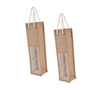 Operitacx 2pcs Red Wine Bottle Bag Wine Carrier Bag Beige Jute Material Easy to Carry Great Bearing Ability Creative Stylish Design for Wedding under The Tree