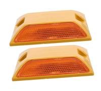 Operitacx 2pcs Reflective Roadside Markers for Driveways and Highways Durable Plastic Studs for Speed Bump Warning Emergency Reflectors to Enhance Visibility and Guide Traffic Safely