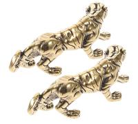 Operitacx 2pcs Retro Brass Tiger Keychain Set Small Desktop Decoration Sturdy and Strong Auspicious Tiger Ornament for Home and Office Accessories