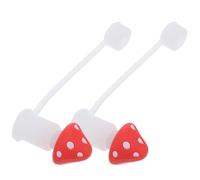 Operitacx 2pcs Reusable Silicone Straw Stoppers with Adorable Cartoon Shape Lightweight Straw Covers for Hawaiian Party and Everyday Use