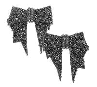 Operitacx 2pcs Rhinestone Bow Shoe Charms for Women Sparkling Heel Decorations Easy Attach Shoe Accessories for Flats Casual Party Footwear Stylish Upgrade