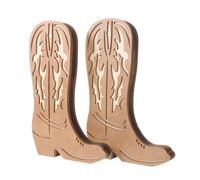 Operitacx 2pcs Rustic Wooden Cowboy Boot Hanging Vases Boot Shaped Wall Holders for Small Plants, Space Saver Decorative Flower Pots for Bedroom and Office