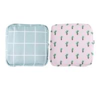 Operitacx 2pcs Sanitary Napkin Storage Bag Portable Menstrual Pad Pouches 5.11x5.11x0.79in Waterproof Multipurpose Polyester Cotton Bags for Women Travel