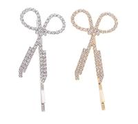 Operitacx 2pcs Scissors Shape Hair Clip Hair Accessories 2.44x1.18x0.12in Practical Eye Catching Elegant Zinc Alloy Rhinestone for Daily Use Mother Wife