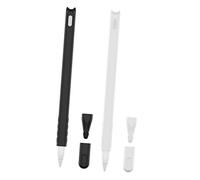 Operitacx 2Pcs Silicone Cat Head Pencil Case for Pencil Gen Black White Soft Protective Silica Gel Cover Compatible with Stylus Pen Durable Non Fading Cartoon Design Accessories