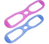Operitacx 2pcs Silicone Chest Developer Bands for Muscle Resistance Training Compact Yoga Pulling Exercisers in Blue and Purple Stretch Bands for Indoor Pilates and Fitness Workouts
