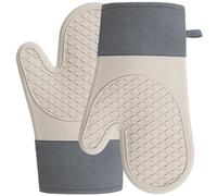 Operitacx 2pcs Silicone Oven Gloves Heat Resistant with Comfortable Flexible Fit and Non-slip Design for Cooking and Handling Porcelain Bowls in The Kitchen