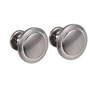 Operitacx 2pcs Single Hole Handle Cabinet Kitchen Drawer Knob Satin Nickel Brushed Nickel Black Closet Handles Pulls Black Matte Knobs Drawer Pull Silver Zinc Alloy