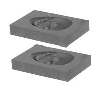 Operitacx 2pcs Skull Shaped Graphite Casting Molds High Temperature Resistant Ingot Molds for Gold Silver Copper Metal Smelting Jewelry Crafting Durable Heatproof Crucible Tools
