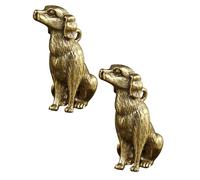 Operitacx 2pcs Small Brass Dog Pendants Vintage Sitting Dog Ornaments Hanging Decor DIY Craft Charms for Home and Desktop Decoration