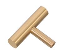 Operitacx 2pcs Solid Brass T-bar Cabinet Knobs Vintage Drawer Pulls Copper Handles for Kitchen Cabinets Bathroom Vanities Wardrobe Doors Scratch-Resistant Hardware Easy Installation