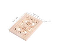 Operitacx 2pcs Solid Wood Carved Appliques Square Furniture Onlays for DIY Cabinet Door Wardrobe Bed Decoration with Intricate Smooth Design Easy to Install
