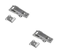 Operitacx 2pcs Stainless Steel Box Latch with Wooden Case Duck Mouth Durable Metal Spring Hook Buckle Catch for Tool Boxes Antique Hasps Replacement Chests and DIY Craft Accessories