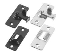 Operitacx 2pcs Stainless Steel Buckle Latches for Sliding Doors Bolt Lock Household Gate and Bathroom Door Fastenings Compact Security Design Silver and Black
