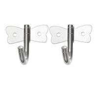 Operitacx 2pcs Stainless Steel Coat Hooks with Dragonfly Shape Wall Mounted Storage Hooks Silver Finish Good Load-Bearing Performance Decorative Effect for Entryway Or Bedroom Organisation