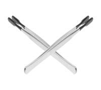 Operitacx 2pcs Stainless Steel Crafting Tweezers with Straight Flat Tip, Comfortable Handle and Precision Control for DIY Craft and Laboratory Experiments, Suitable for Jewelry and Beads