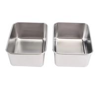 Operitacx 2pcs Stainless Steel Square Container Household Baking Box Practical and Easy to Use Silver for Home and Restaurant