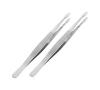 Operitacx 2pcs Stainless Steel Stamp Tweezers Antistatic Precision Tools for Philately Crafting Jewelry Electronics Lightweight Portable for Collecting and Handling