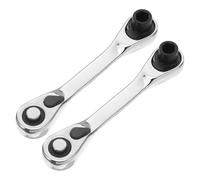 Operitacx 2pcs Tooth Mini Ratchet Wrench Dual Function Self Locking Handle Socket Wrench Labor Saving Carbon Steel Tool for Auto Repair and Household Maintenance in Tight Spaces