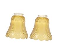 Operitacx 2Pcs Transparent Glass Bell Shaped Lampshades with Fitting European Style Light Covers for Wall Floor Ceiling Lamps Modern Home Lighting Accessory Housewarming Gift