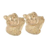 Operitacx 2pcs Vintage Cat-Shaped Brass Cabinet Handles with Easy Installation and Wear Resistant Finish, Decorative Drawer Pulls for Bedroom and Kitchen Furniture, Golden Animal Theme