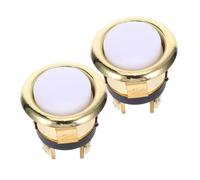Operitacx 2PCS Vintage Round Lighted Doorbell Button Replacement Alloy Metal Wired Push Button for Home Office Hotel Elegant Door Bell Switch Wire Not Included