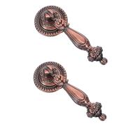 Operitacx 2pcs Vintage Zinc Alloy Cabinet Handles Retro Single Round Pulls for Cupboards Dressers Antique Bronze Finish Corrosion Resistant Decorative Hardware