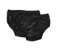 Operitacx 2pcs Waterproof Adult Diaper Covers Leakproof Reusable Cloth Diaper Pants with Anti-Leak Design Black L Size for Elderly Incontinence Care