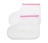 Operitacx 2pcs White Cotton Paraffin Wax Foot Covers with Pink Trim, Thick Thermal Foot Care Bags for Pedicure Spa and Beauty Salon Use
