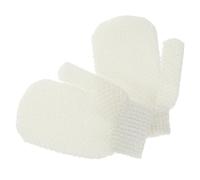Operitacx 2pcs White Exfoliating Shower Mittens Body Scrubber Gloves for Bathing and Dead Skin Removal, Household Exfoliator Bath Gloves Suitable for Daily Use