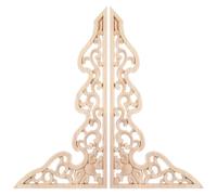 Operitacx 2pcs Wood Carving Appliques Wood Carved Onlay Decorative Classical Artistic Decoration for Home Decoration on Beds and Furniture