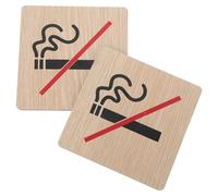 Operitacx 2pcs Wooden No Smoking Signs with Vintage Style, Effective Reminder and Warning Design, Suitable for Public Spaces and Outdoor Use, Decorative and Elegant Prohibition Plaques