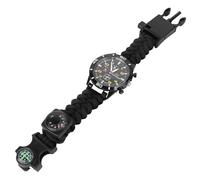 Operitacx 3 in 1 Mountaineering Watch Featuring Compass and with Parachute Cord Lanyard Strap Multifunctional Outdoor Wrist Watch for Running and Everyday Carry