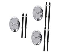 Operitacx 3 pcs Oval Toilet Tank Button Dual Flush Replacement Durable Chrome Plated Toilet Water Tank Part Easy to Press and Install and Water Saving Flush Button for Home Random Color