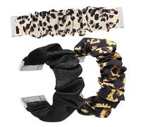 Operitacx 3 Pcs Printed Watch Straps Adjustable Cloth Wristbands for Women Versatile Hair Scrunchie Bands with Sunflower Leopard Black Designs Stylish Replacement Bands for Watches