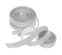 Operitacx 3 Rolls Self-Adhesive Rhinestone Ribbon Glitter Tape Strips for DIY Crafts Clothes Accessories Car Decor Adhesive Sparkling Trim for Stylish Personalization