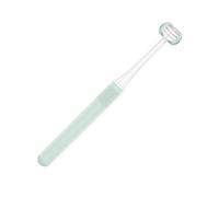 Operitacx 3-Sided Manual Toothbrush for Adults, Soft Bristles 3D U-Shape Teeth Cleaner, Care Oral Brush for Home Use, Green Triple Angle Tooth Care Brush
