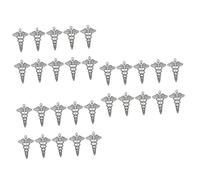 Operitacx 30 pcs Antique Silver Alloy Caduceus Charm Pendants for DIY Jewelry Making Durable Retro Medical Symbol Pendants for Necklace Bracelet Crafting Accessories