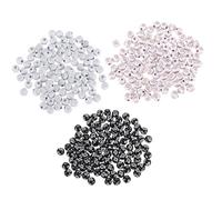 Operitacx 300pcs 8mm Acrylic Cross Pattern Round Beads Set with Black White Gold Silver Lettering for Christian Rosary Bead Spacers Jewelry Making DIY Crafts