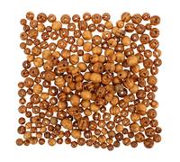 Operitacx 300PCS Wooden Beads Pine Wood Texture Round Craft Beads for DIY Jewelry Making Macrame Hair Accessories and Early Learning Skills Development