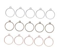 Operitacx 30PCS Alloy Open Back Bezel Pendants Hollow Frame for DIY Resin Jewelry Making Round Pendant Blanks in Antique Bronze Silver Gold for Necklace Bracelet Earring Crafting