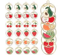 Operitacx 30pcs Cute Metal Fruit Pendant Charms for Diy Jewelry Making Earring Charms Necklace Bracelet Bulk for Jewelry Crafts