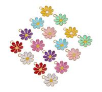 Operitacx 30pcs Mini Daisy Charms Zinc Alloy Enamel Small Flower Pendants for DIY Jewelry Making Colorful Floral Connectors for Bracelets Earrings Necklaces Lightweight Craft Accessories for