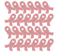 Operitacx 30pcs Pink Ribbon Brooch Pins for Women, Creative Iron Material Delicate Design, Birthday and Wedding Accessories for Ladies and Madams