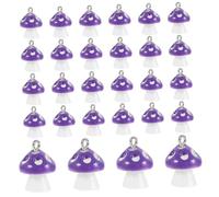 Operitacx 30pcs Purple Resin Mushroom Pendants DIY Jewelry Making Charms for Earrings Necklace Bracelets Craft Accessories