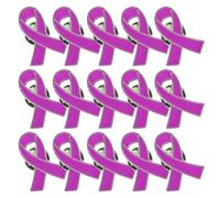 Operitacx 30pcs Purple Ribbon Brooch Pins Zinc Alloy Material Bright in Color Easy to Store Small Peace Breastpin for Charity Events and Public Awareness Campaigns