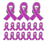 Operitacx 30pcs Purple Zinc Alloy Ribbon Pins Breast Cancer Awareness Brooches Creative Brooches That Will Not Fade Easily and Are Easy to Carry for Charity Campaigns